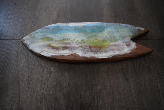 Handmade Charcuterie Board or Serving Tray - Beach Waves - Surf's Up!