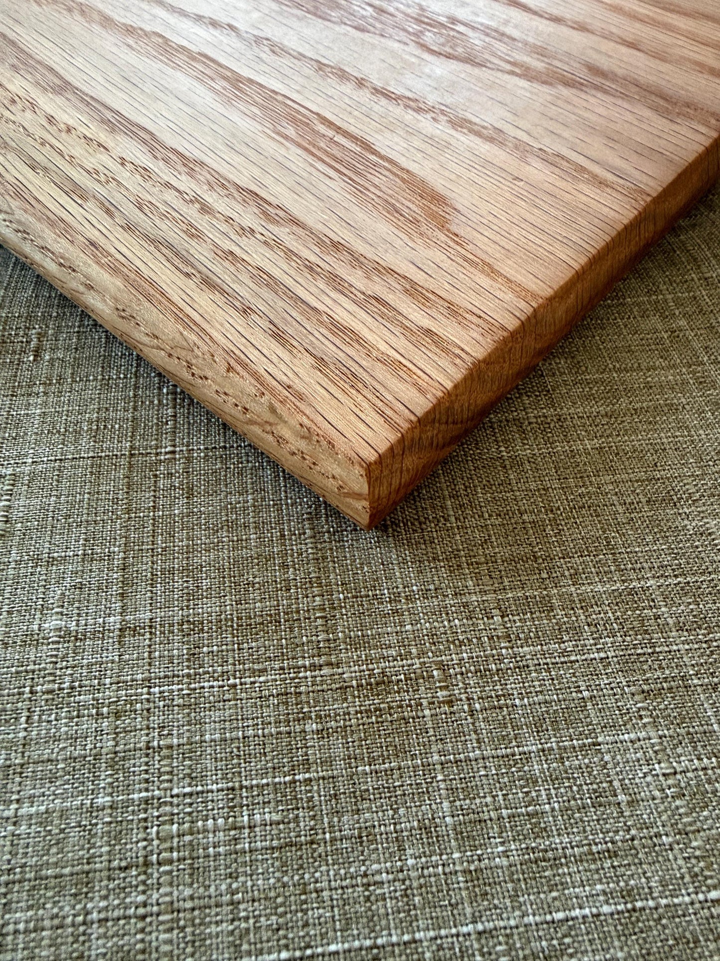 Handmade Red Oak Charcuterie Board – Green Epoxy Evergreen Tree Inlay