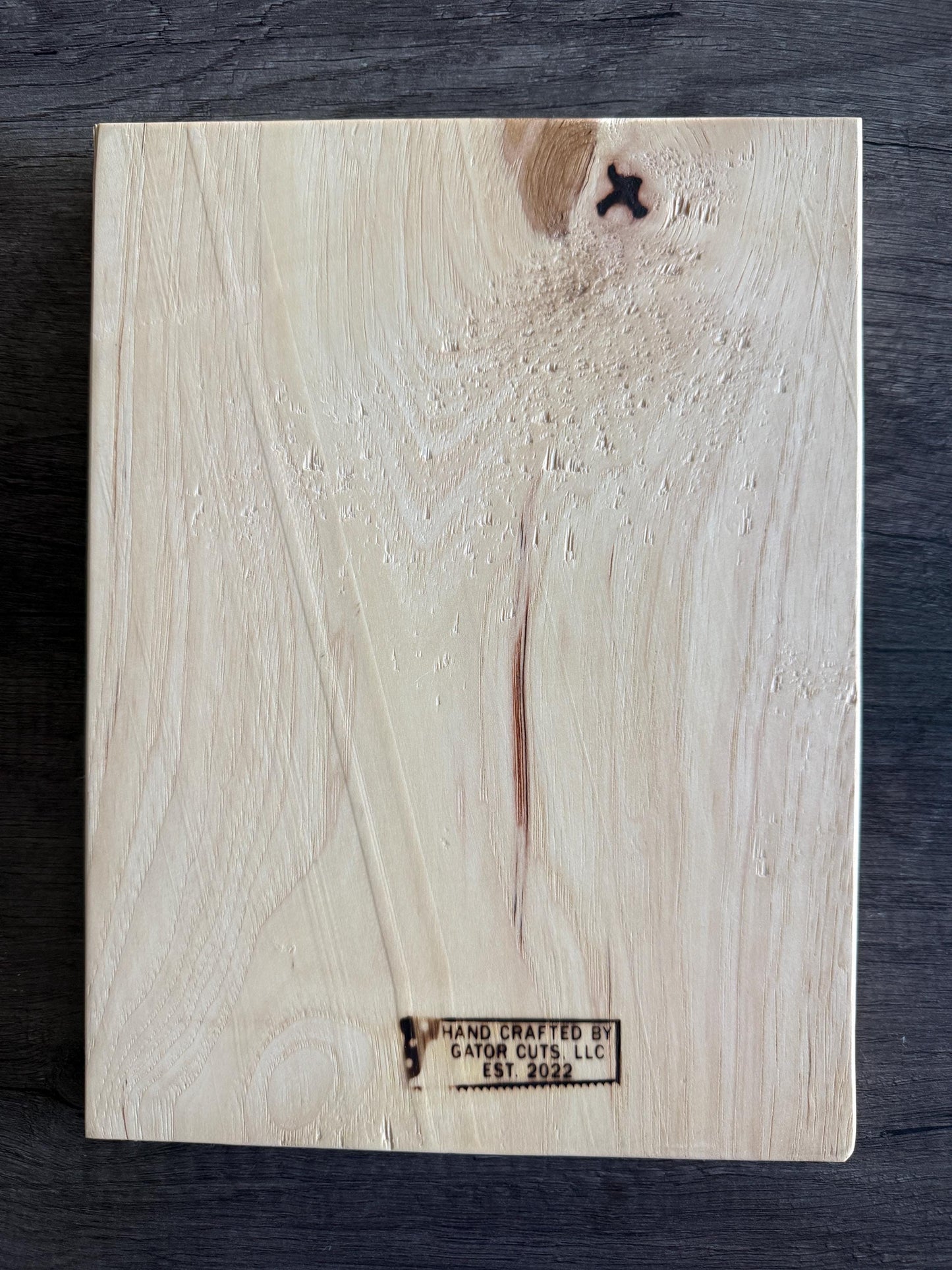 Handmade Hickory Charcuterie Board – Green Epoxy Evergreen Tree Inlay