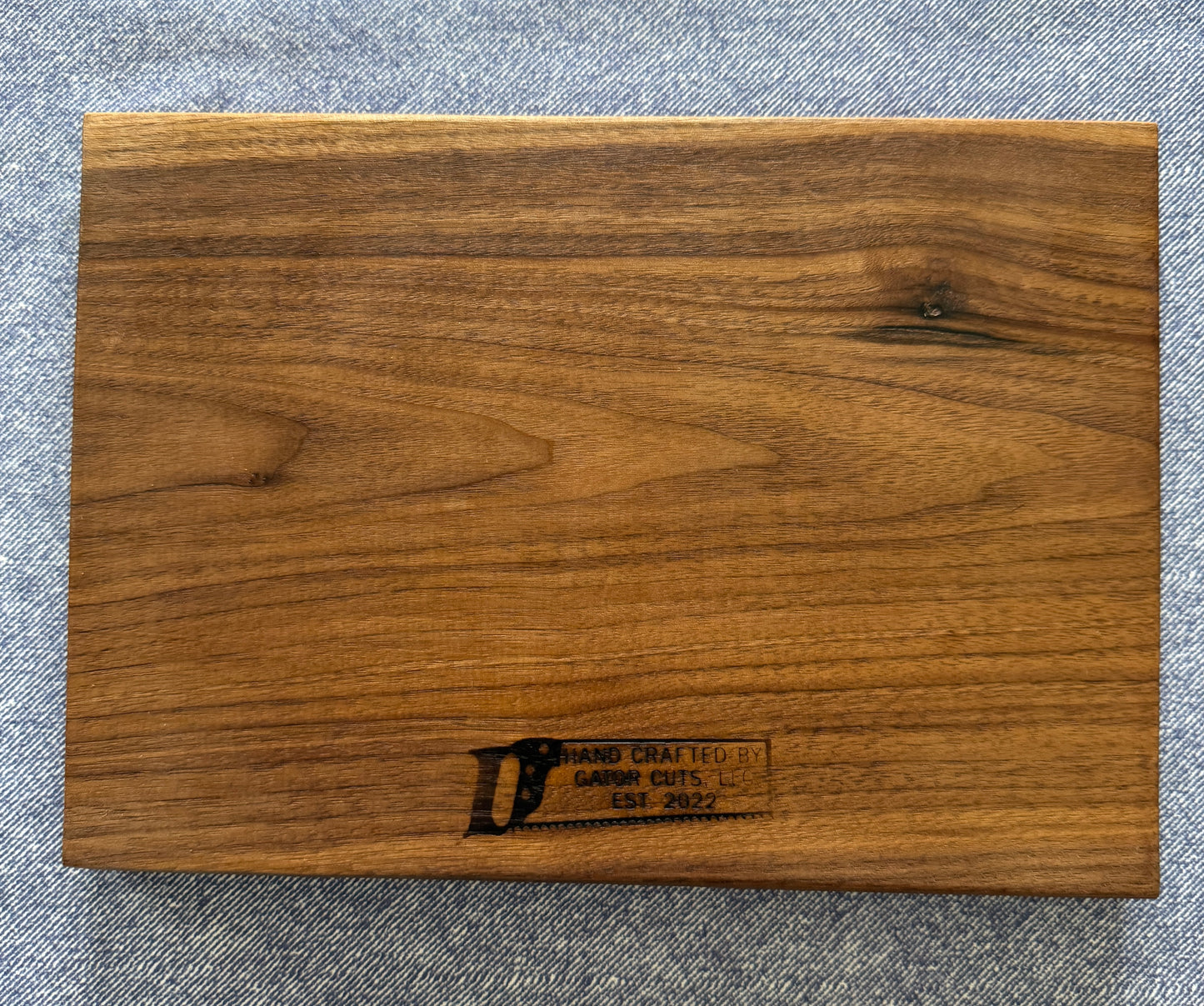 Handmade Walnut Charcuterie Board – Green Epoxy Evergreen Tree Inlay