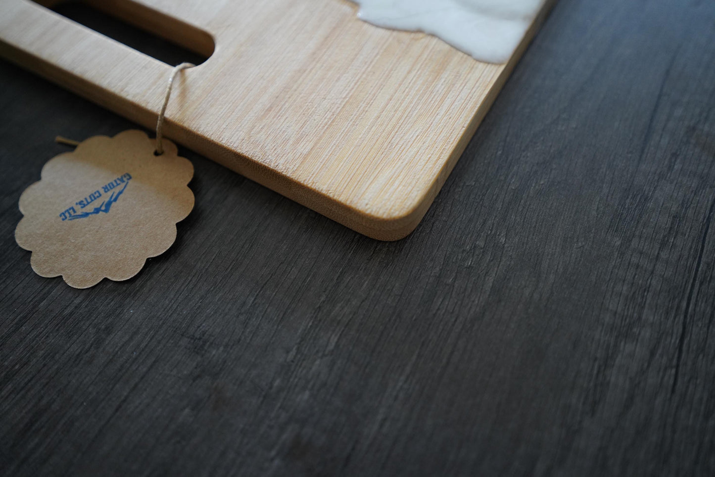 Handcrafted Ocean Wave Charcuterie Board: Coastal Elegance on Bamboo!