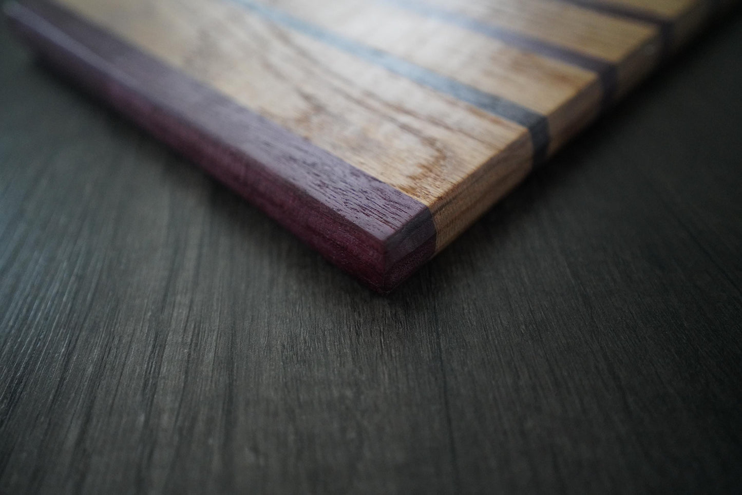 Handcrafted Cutting Board: Oak, Purpleheart & Wenge - Petite Size - Charcuterie
