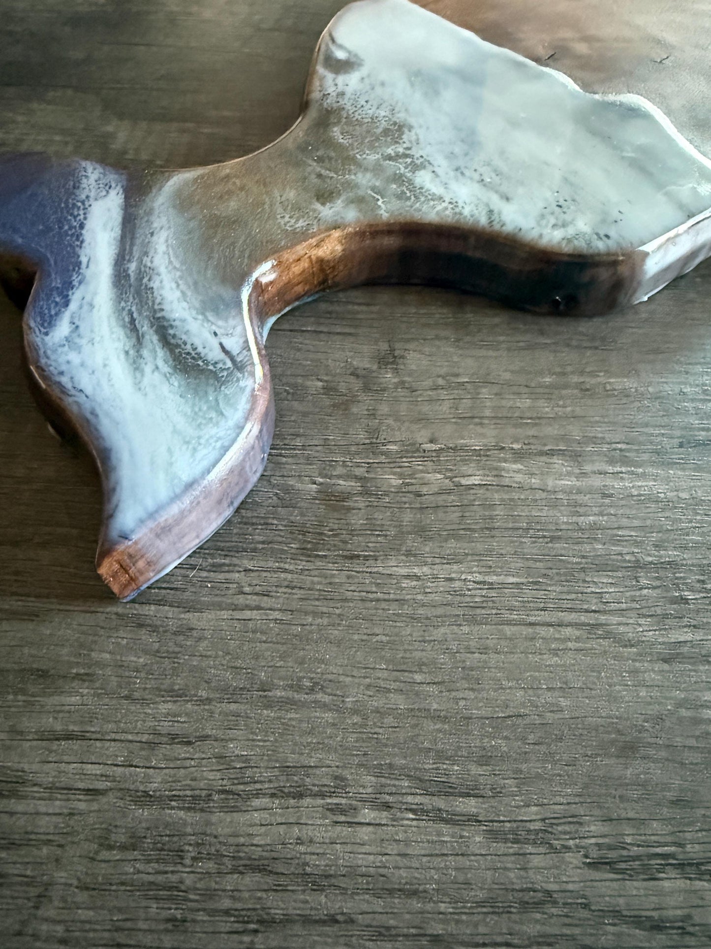 Ocean Resin Mermaid Tail Charcuterie Board – Walnut Coastal Decor