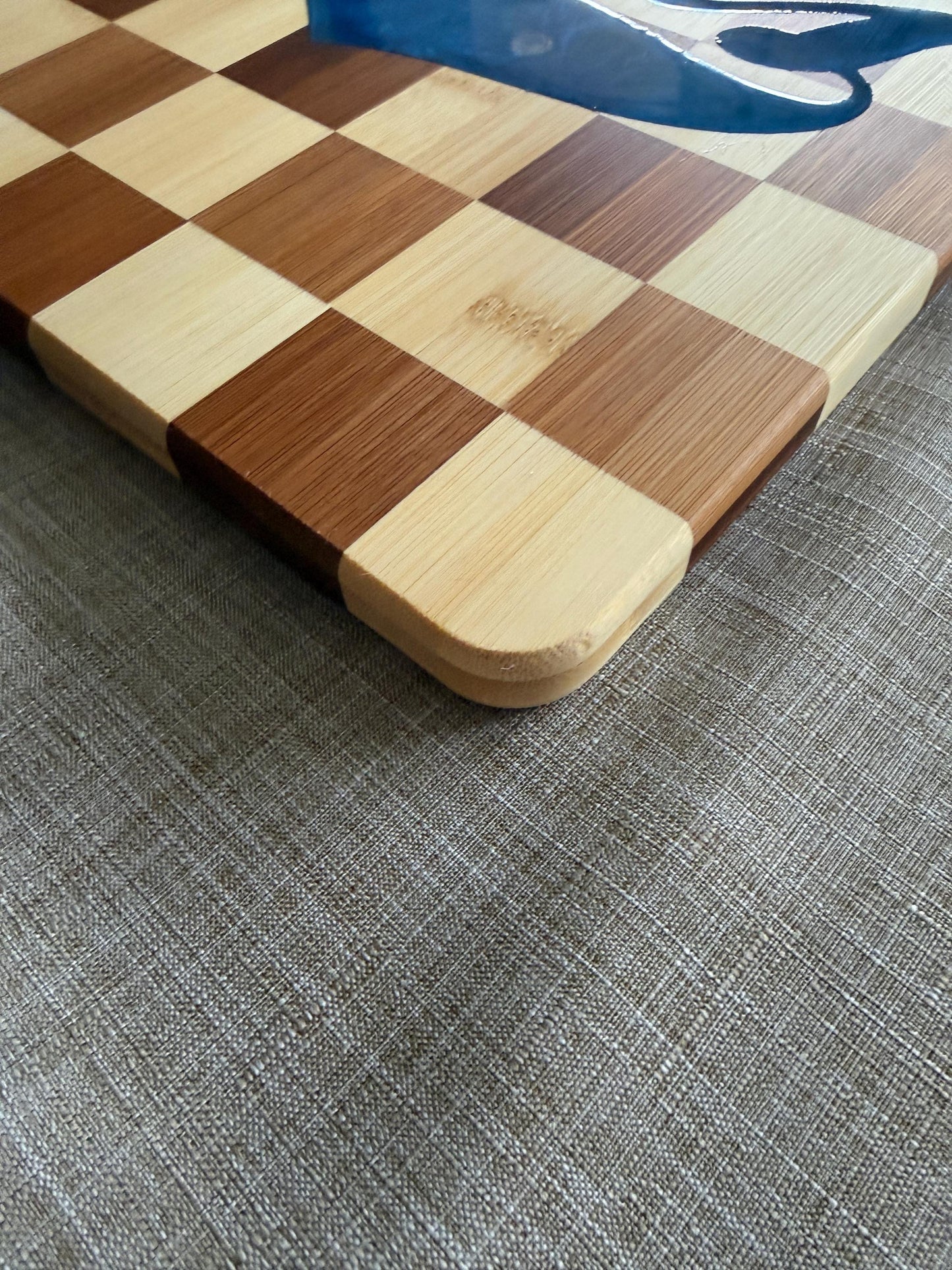 Montana State Bobcats Charcuterie Board | Checkered Bamboo with Cats Resin Inlay