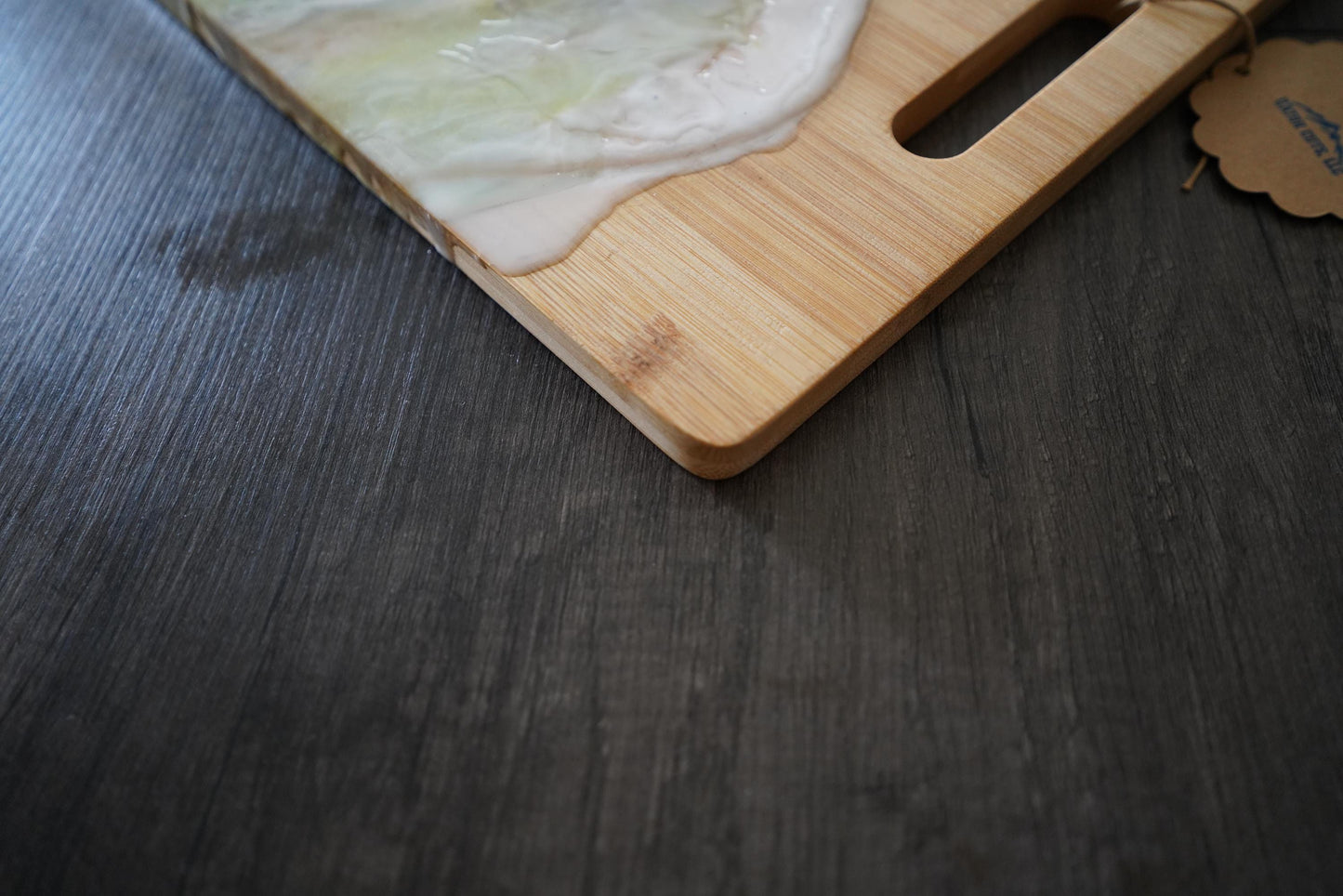 Handcrafted Ocean Wave Charcuterie Board: Coastal Elegance on Bamboo!