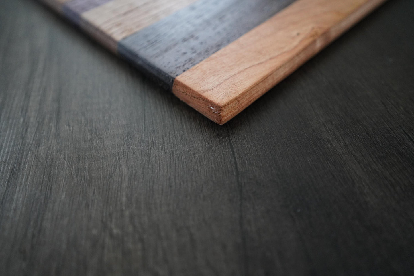 Handcrafted Cutting Board with White Oak, Cherry & Purpleheart | Charcuterie Serving Tray, Cheese Platter