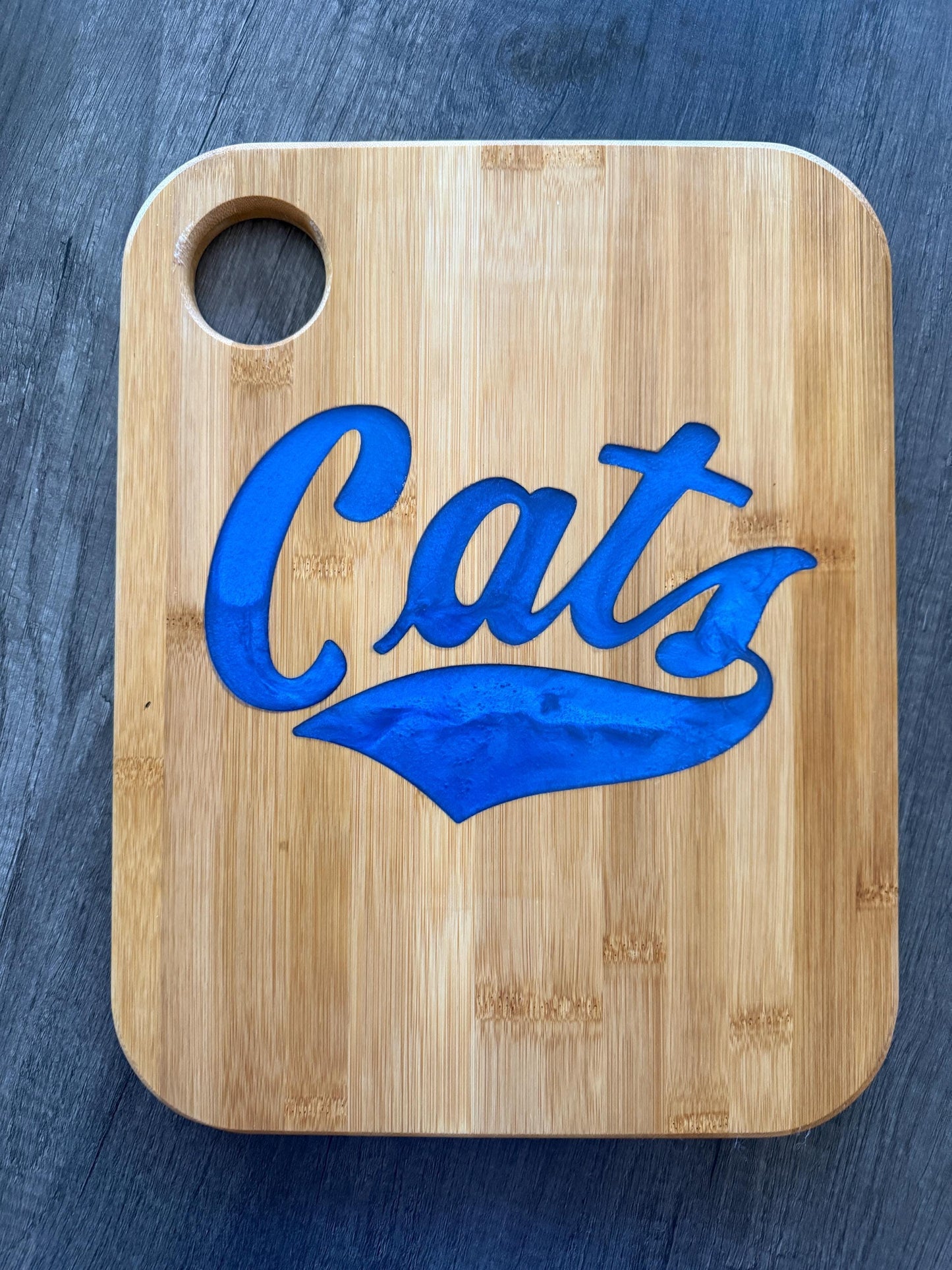 Montana State Bobcats Charcuterie Board | Bamboo with Cats Resin Inlay
