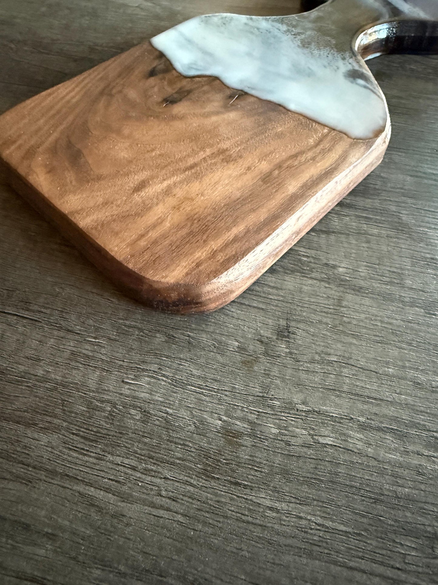 Ocean Resin Mermaid Tail Charcuterie Board – Walnut Coastal Decor