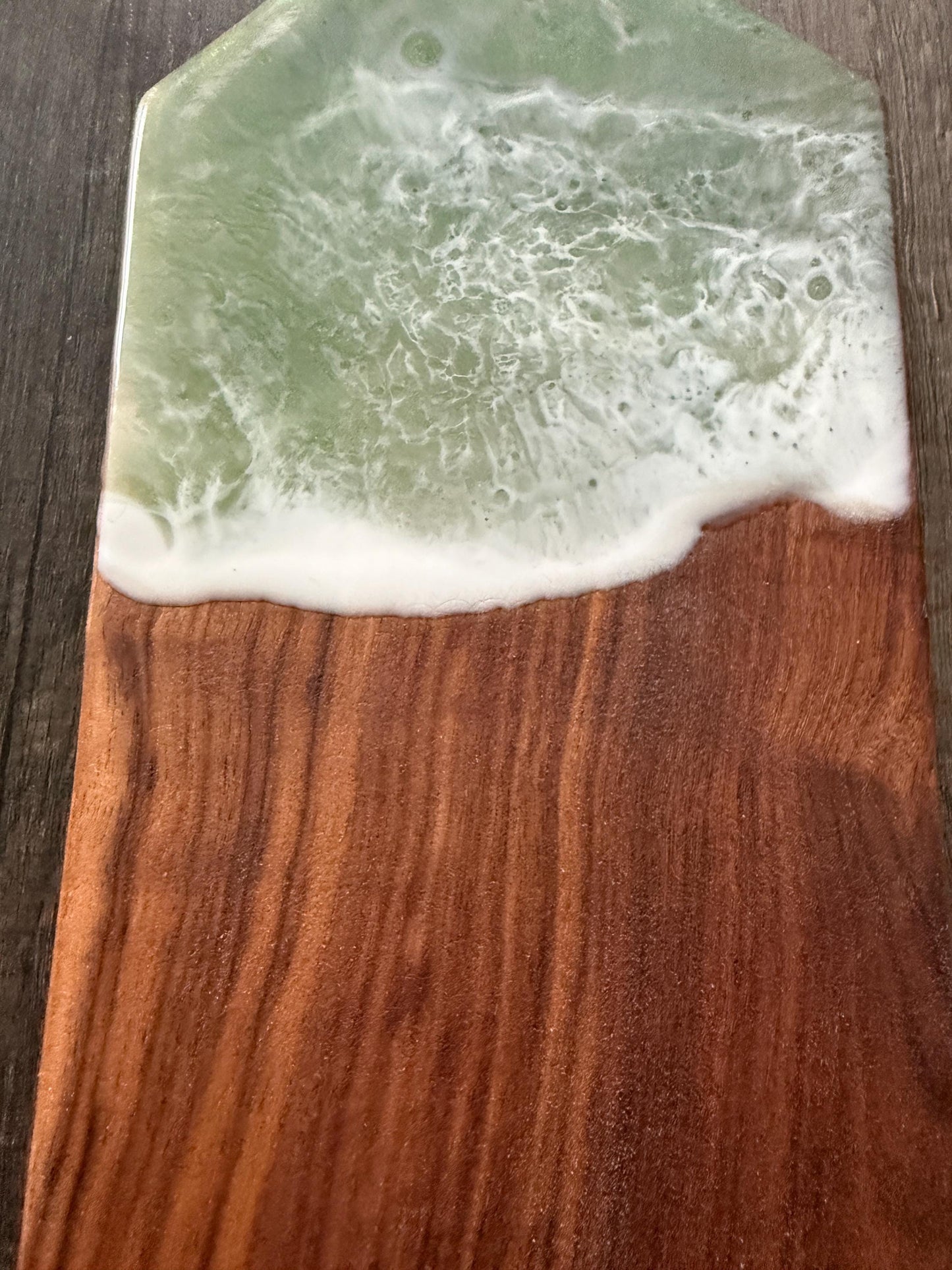 Ocean Resin Handcrafted Mermaid Tail Charcuterie Board – Handmade Walnut Serving Tray