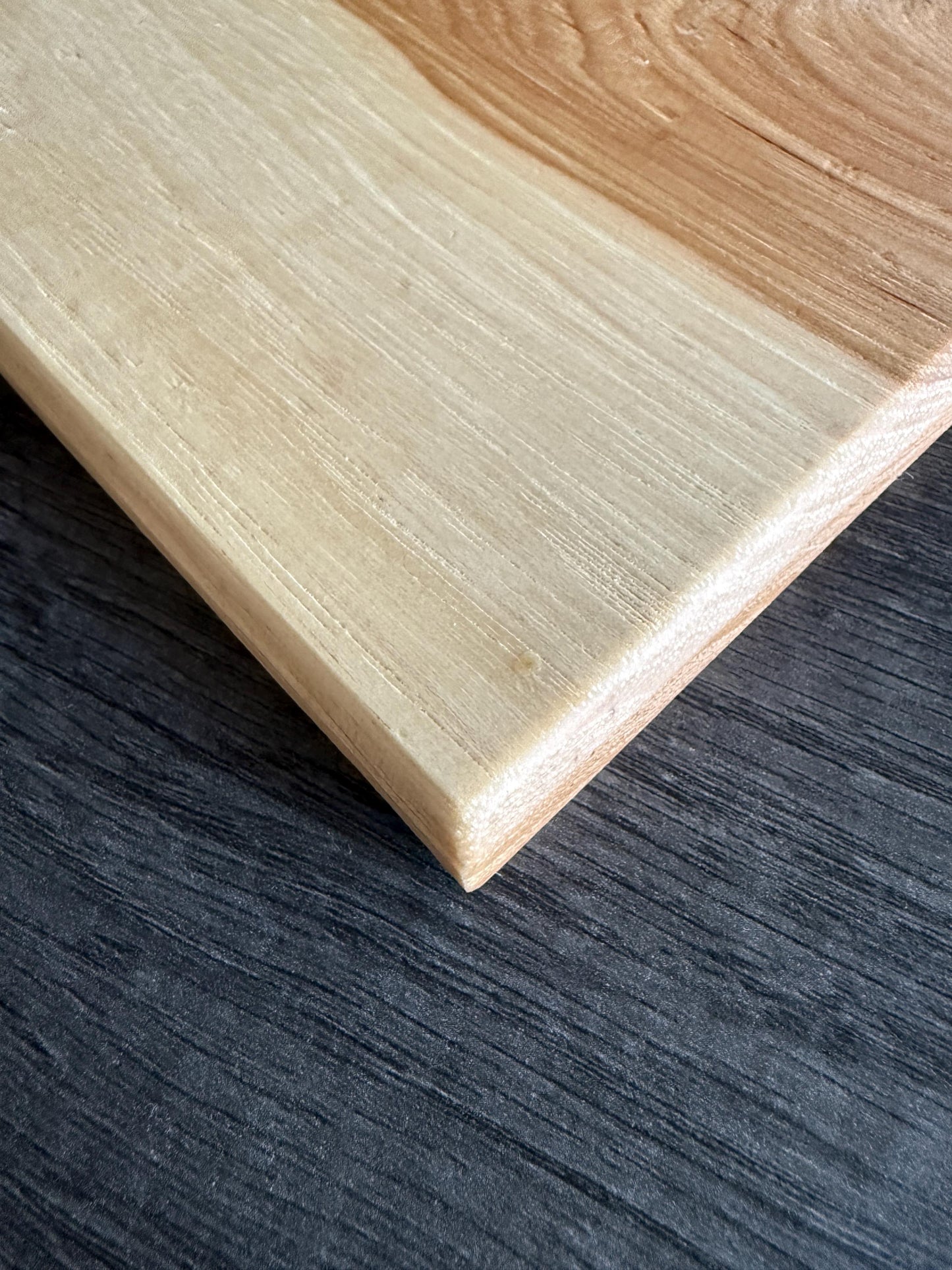 Handmade Hickory Charcuterie Board – Green Epoxy Evergreen Tree Inlay