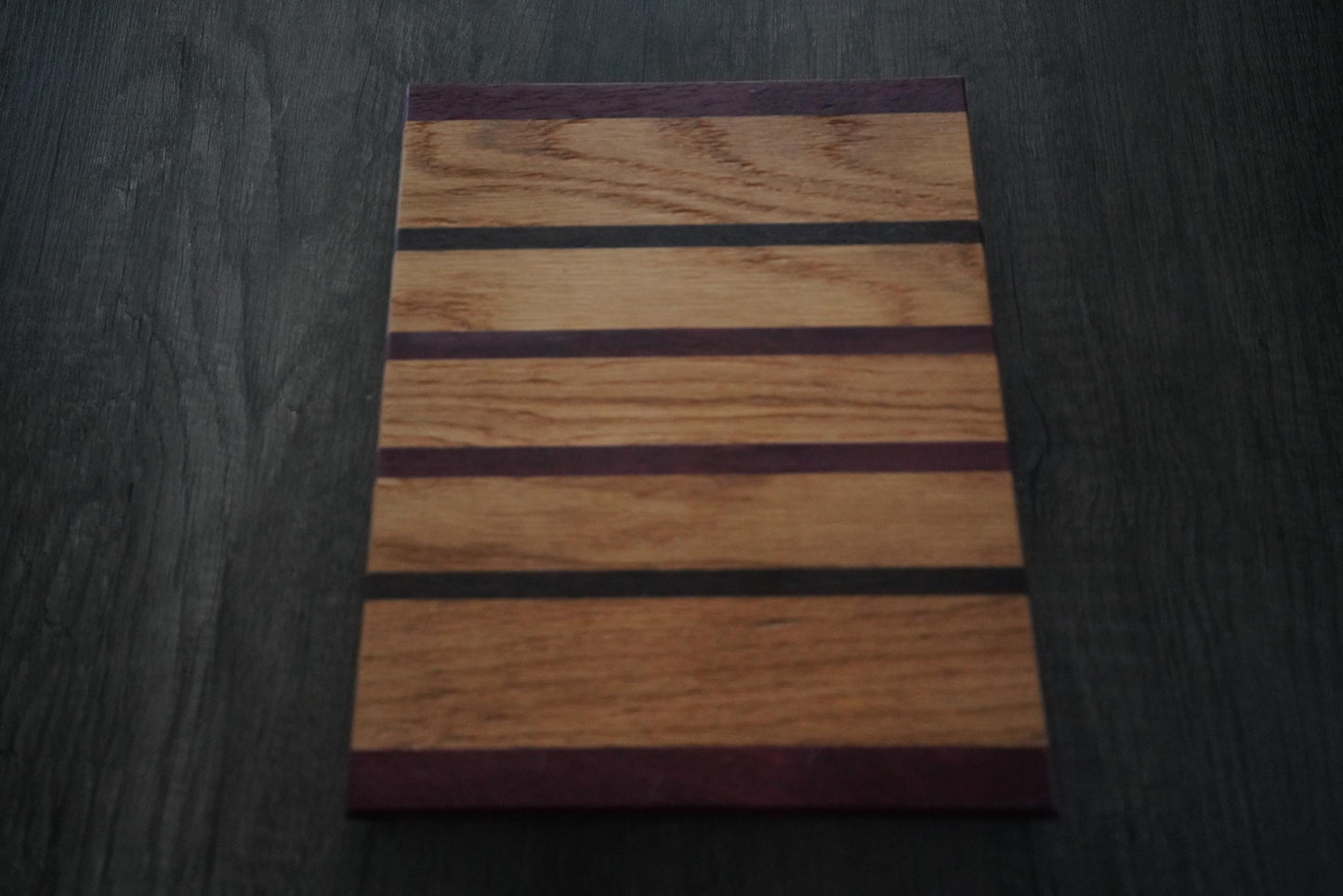 Handcrafted Cutting Board: Oak, Purpleheart & Wenge - Petite Size - Charcuterie