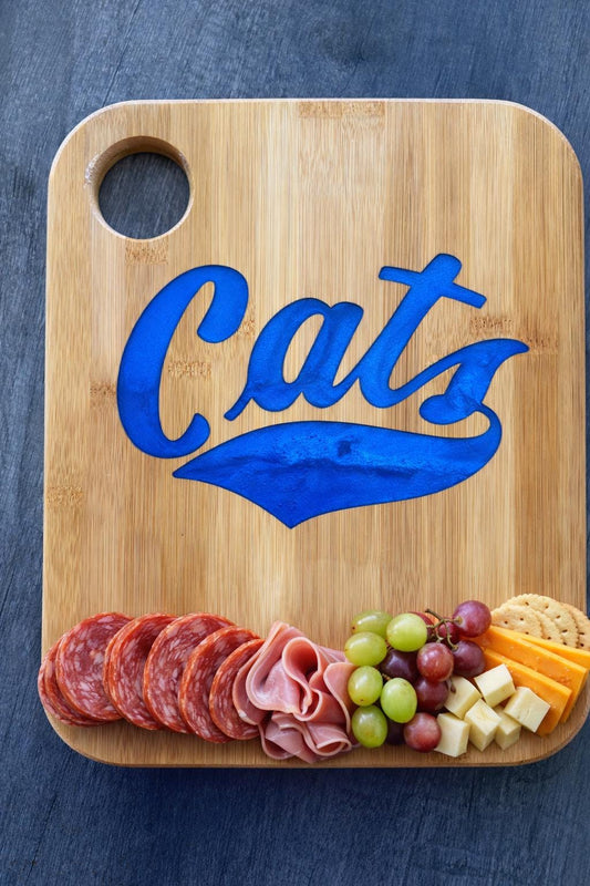 Montana State Bobcats Charcuterie Board | Bamboo with Cats Resin Inlay