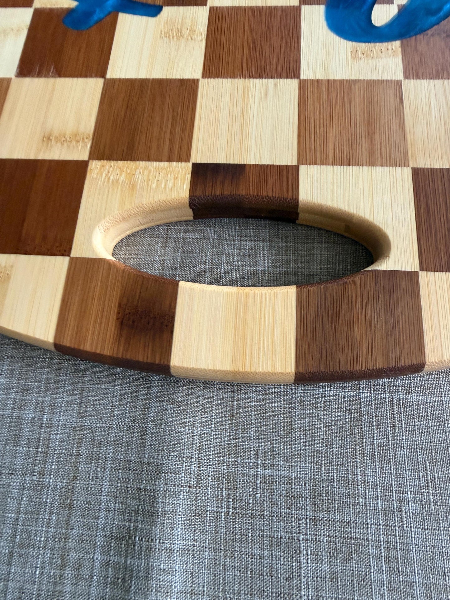Montana State Bobcats Charcuterie Board | Checkered Bamboo with Cats Resin Inlay