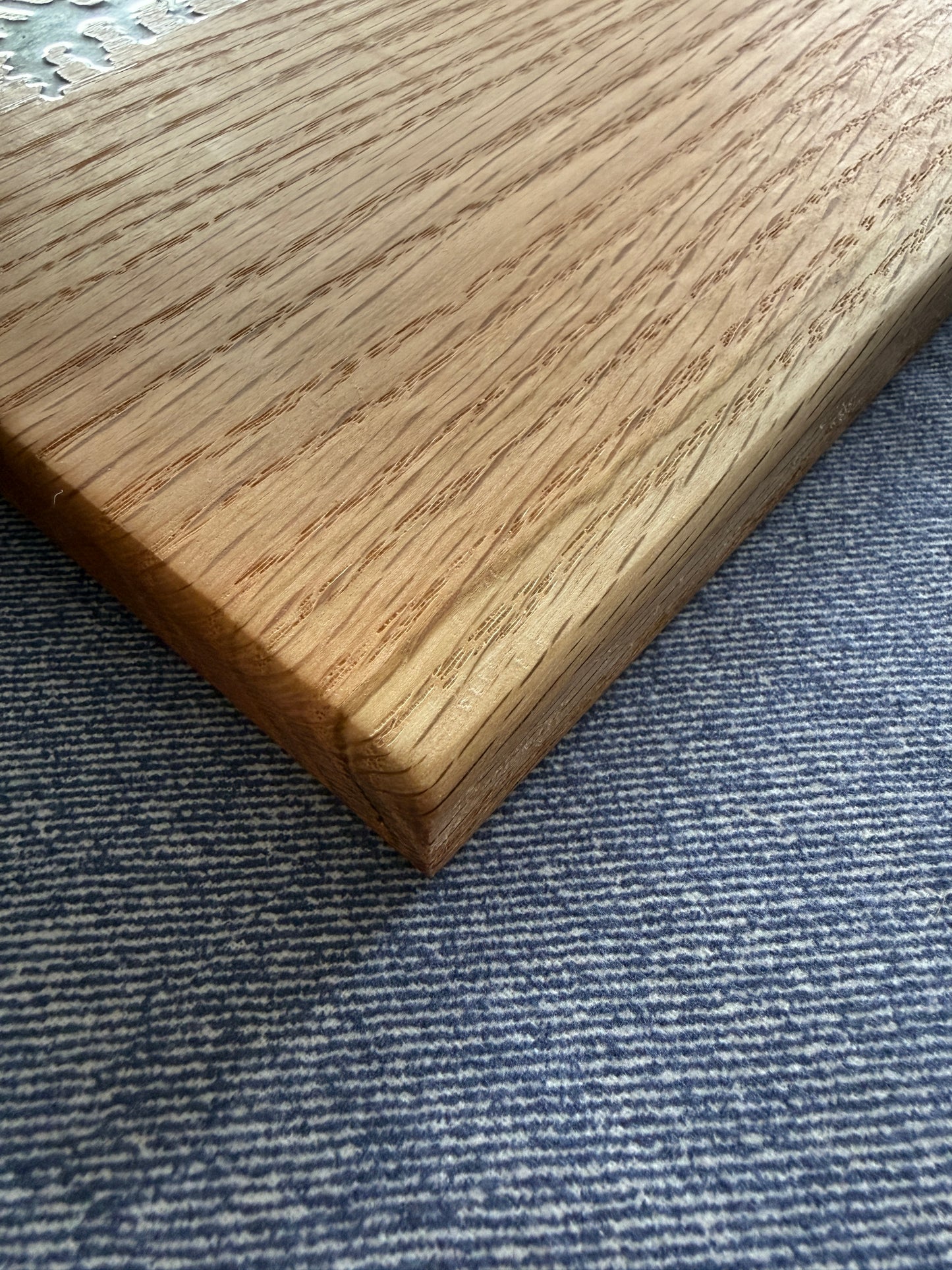 Handmade Red Oak Charcuterie Board – Green Epoxy Evergreen Tree Inlay