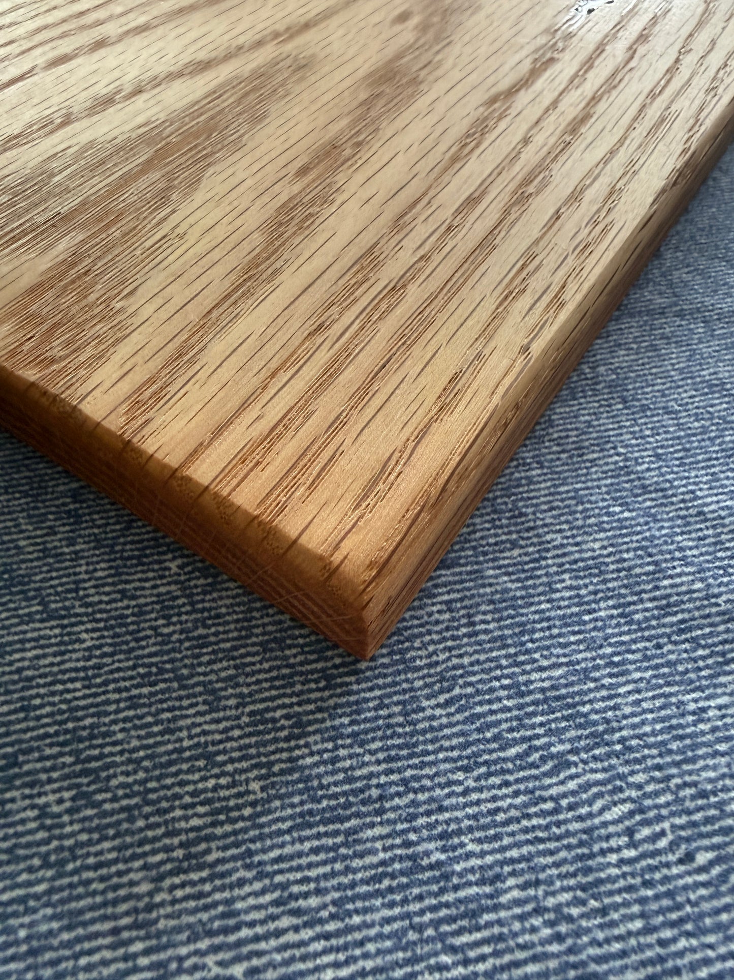 Handmade Red Oak Charcuterie Board – Green Epoxy Evergreen Tree Inlay
