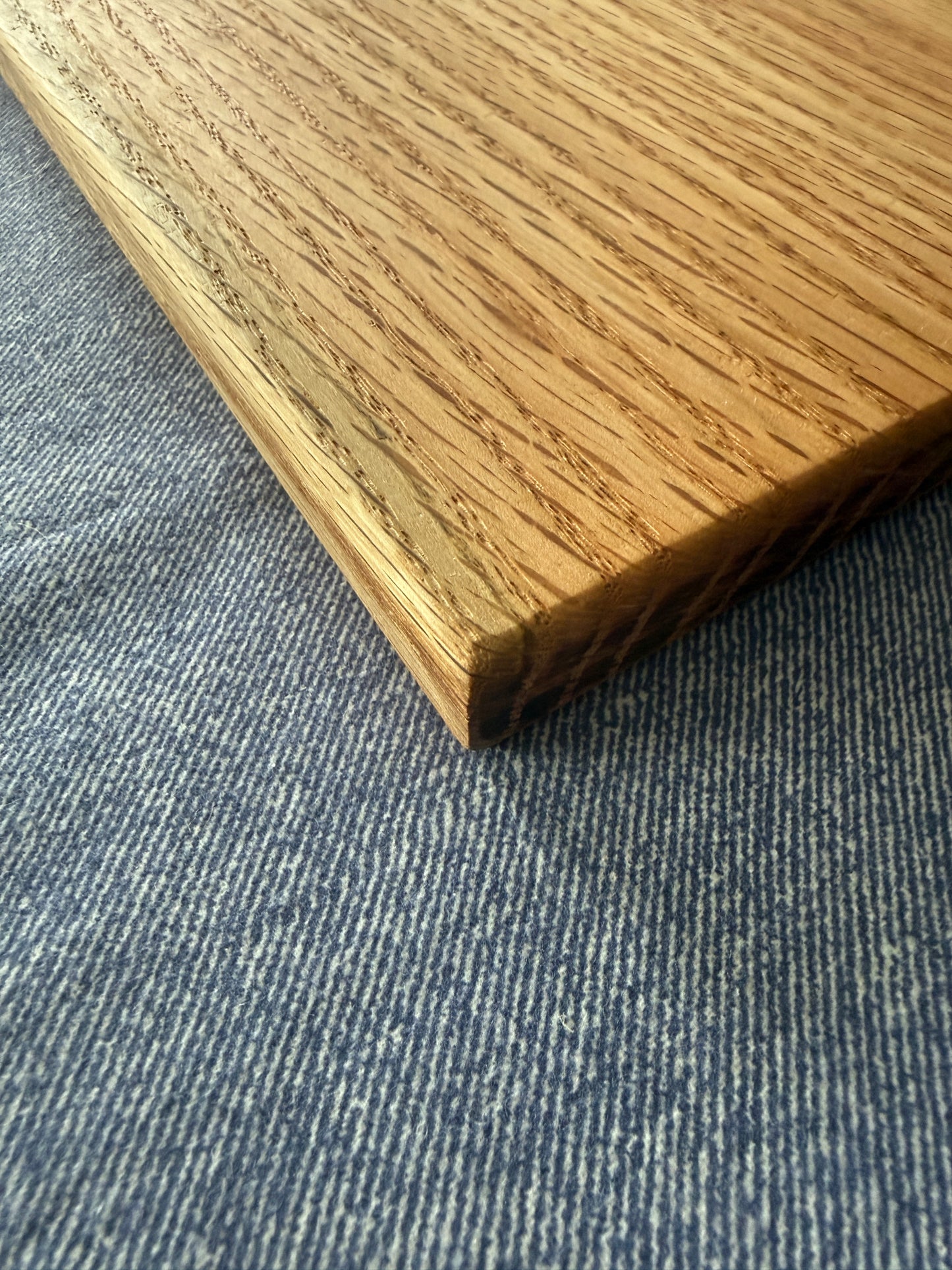 Handmade Red Oak Charcuterie Board – Green Epoxy Evergreen Tree Inlay