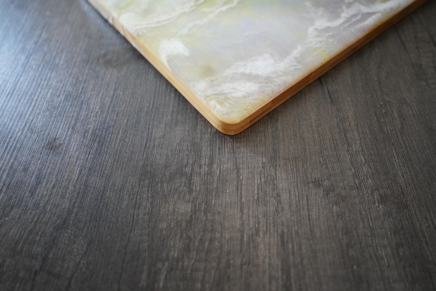 Handcrafted Ocean Wave Charcuterie Board: Coastal Elegance on Bamboo!