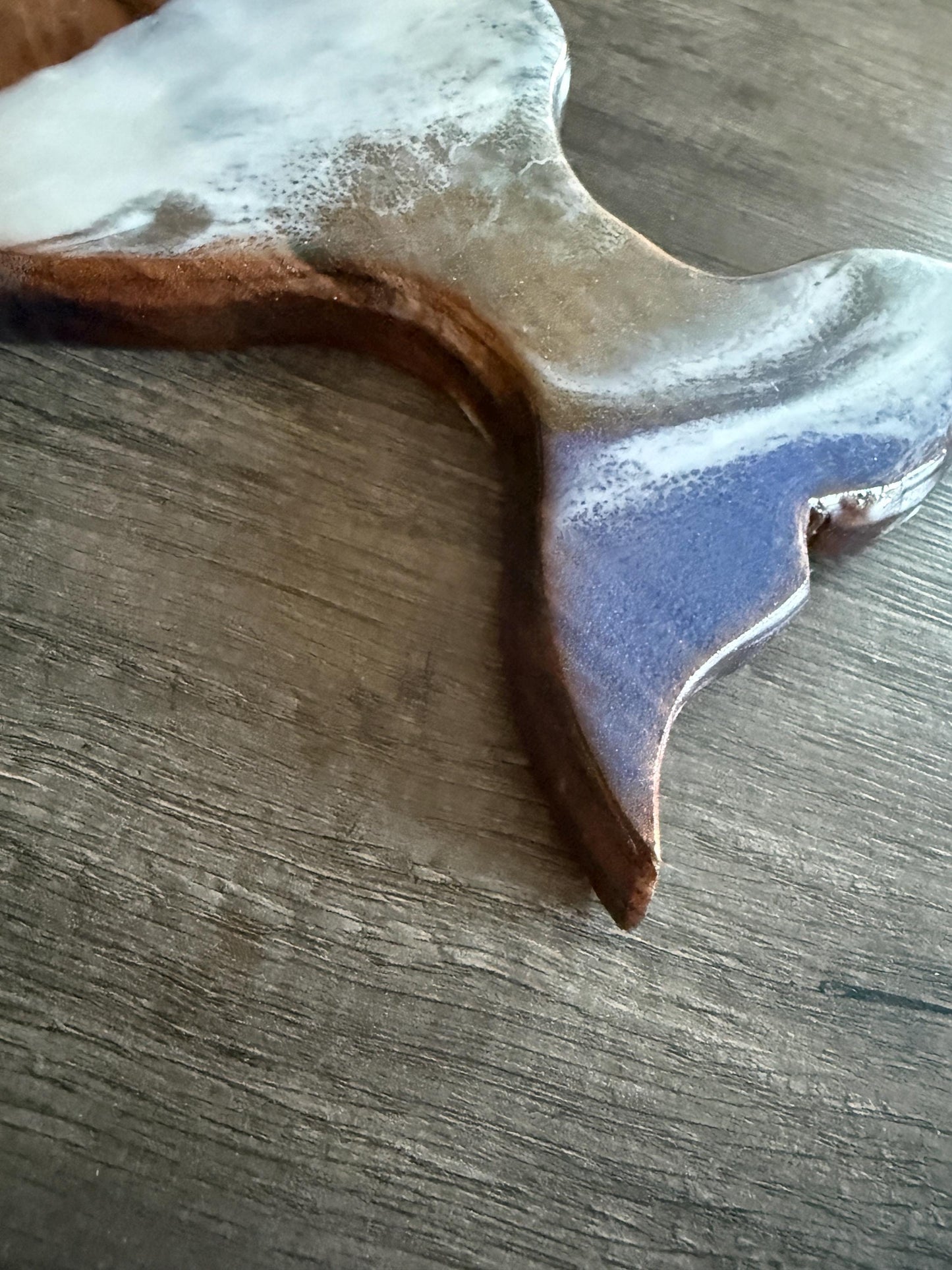 Ocean Resin Mermaid Tail Charcuterie Board – Walnut Coastal Decor