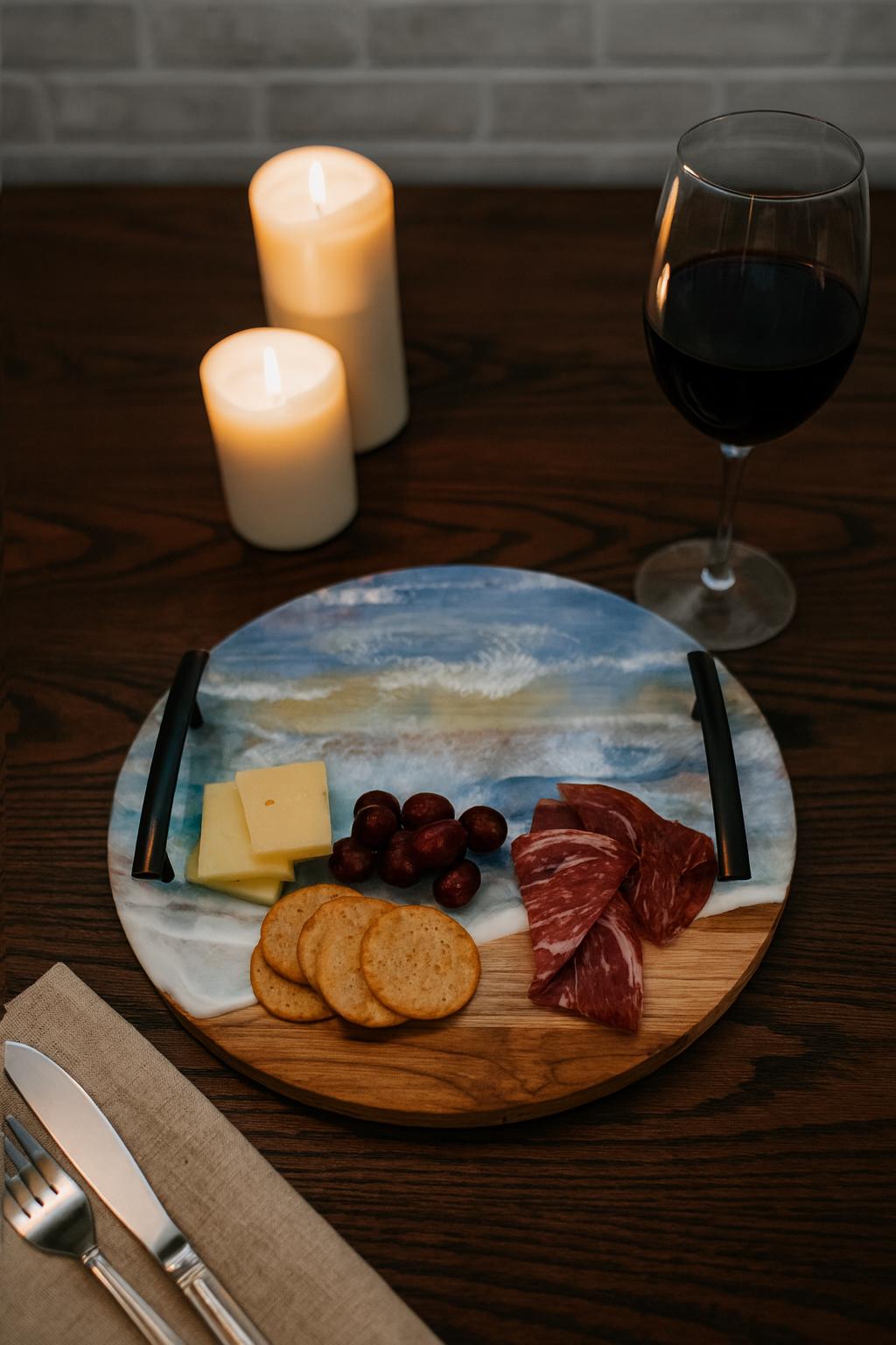 Seaside Chic Resin Serving Tray — Nautical Charcuterie Board