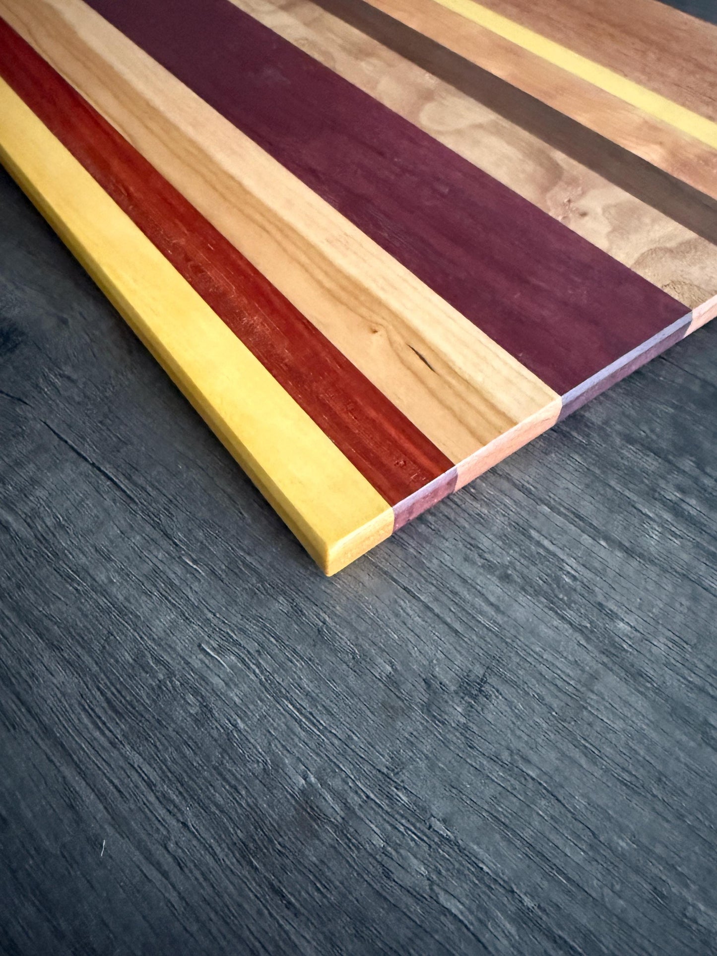 Handmade Charcuterie Board with Evergreen Resin Inlays: Exotic Wood Serving Tray