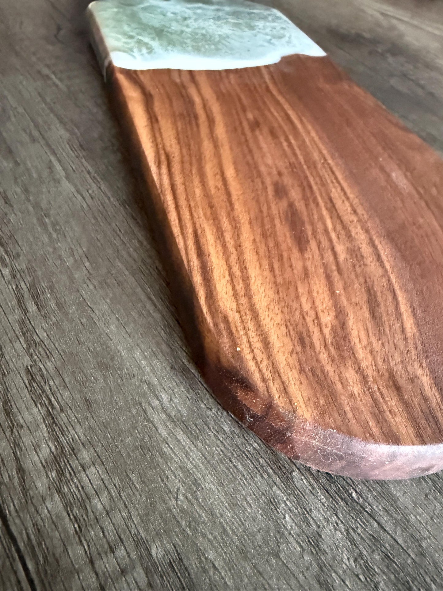 Ocean Resin Handcrafted Mermaid Tail Charcuterie Board – Handmade Walnut Serving Tray