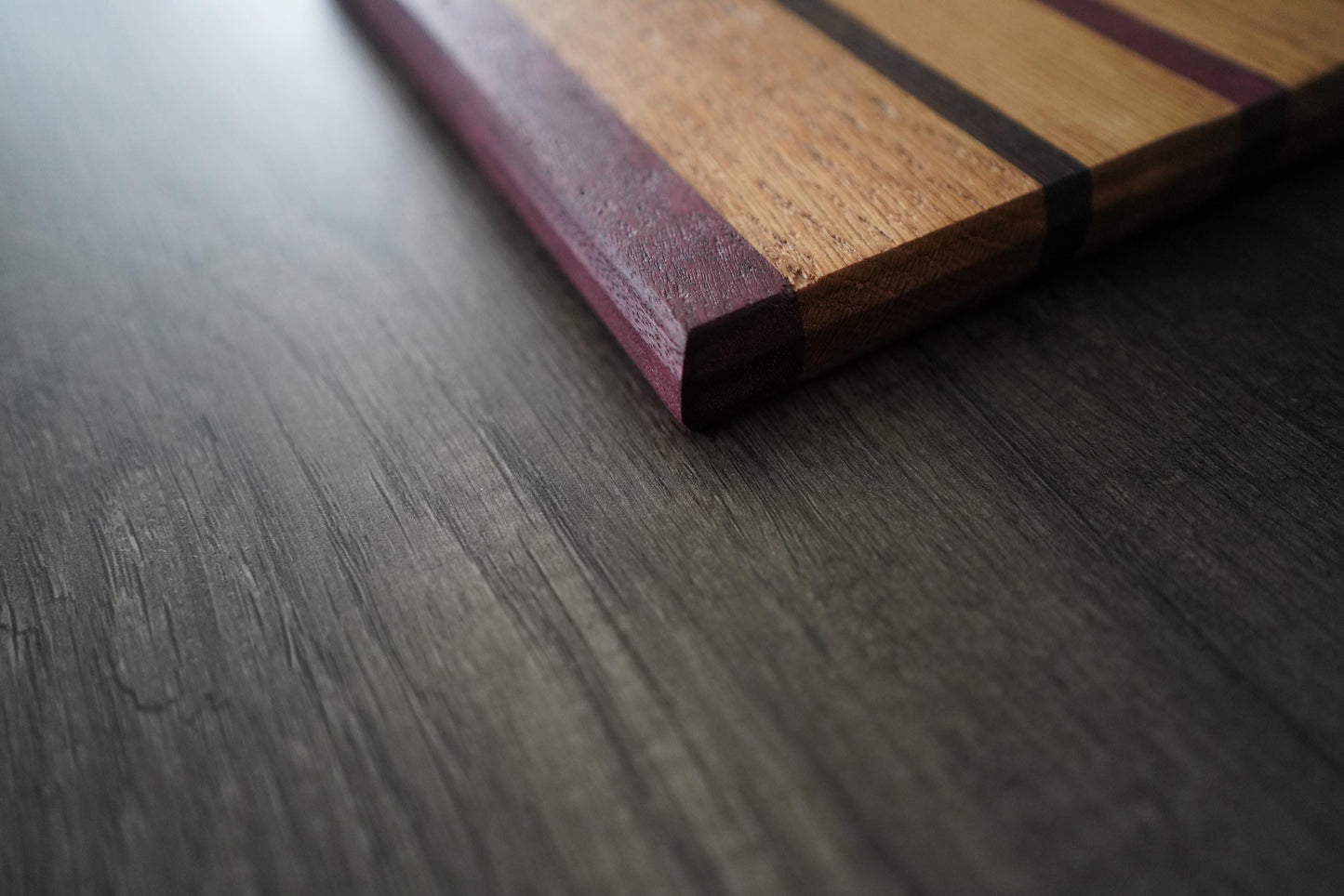 Handcrafted Cutting Board: Oak, Purpleheart & Wenge - Petite Size - Charcuterie