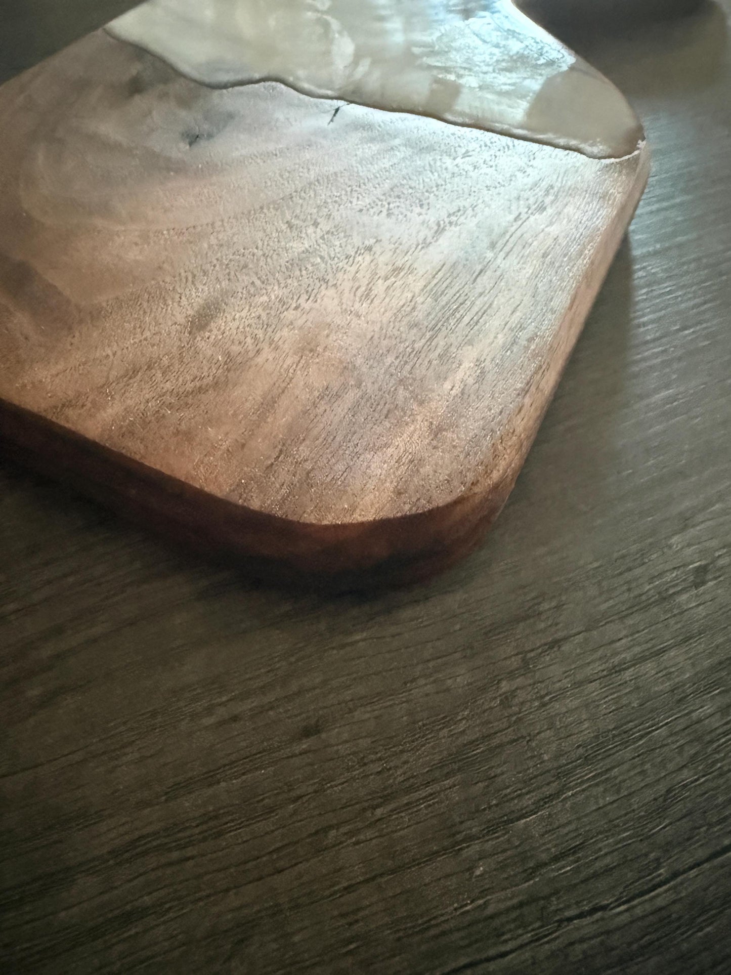 Mermaid Tail Charcuterie Board – Handmade Walnut & Ocean Resin Serving Tray