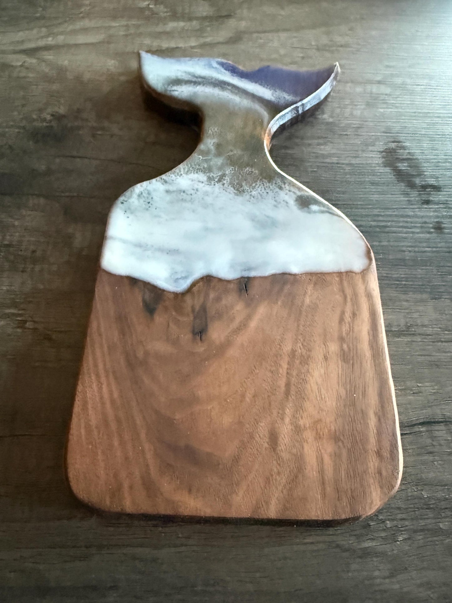 Ocean Resin Mermaid Tail Charcuterie Board – Walnut Coastal Decor