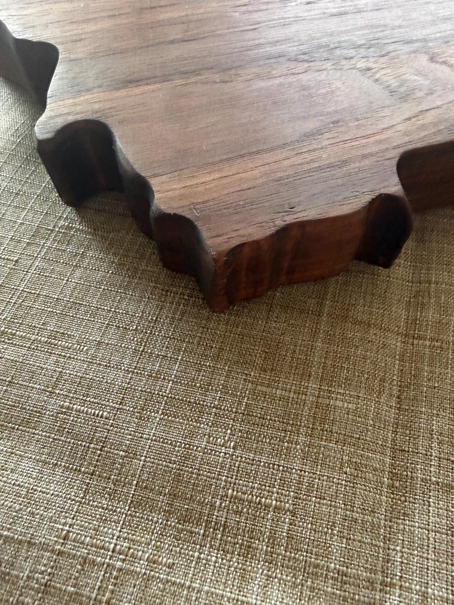 Walnut Resin Charcuterie Board – Handcrafted Serving Tray with Evergreen Inlays