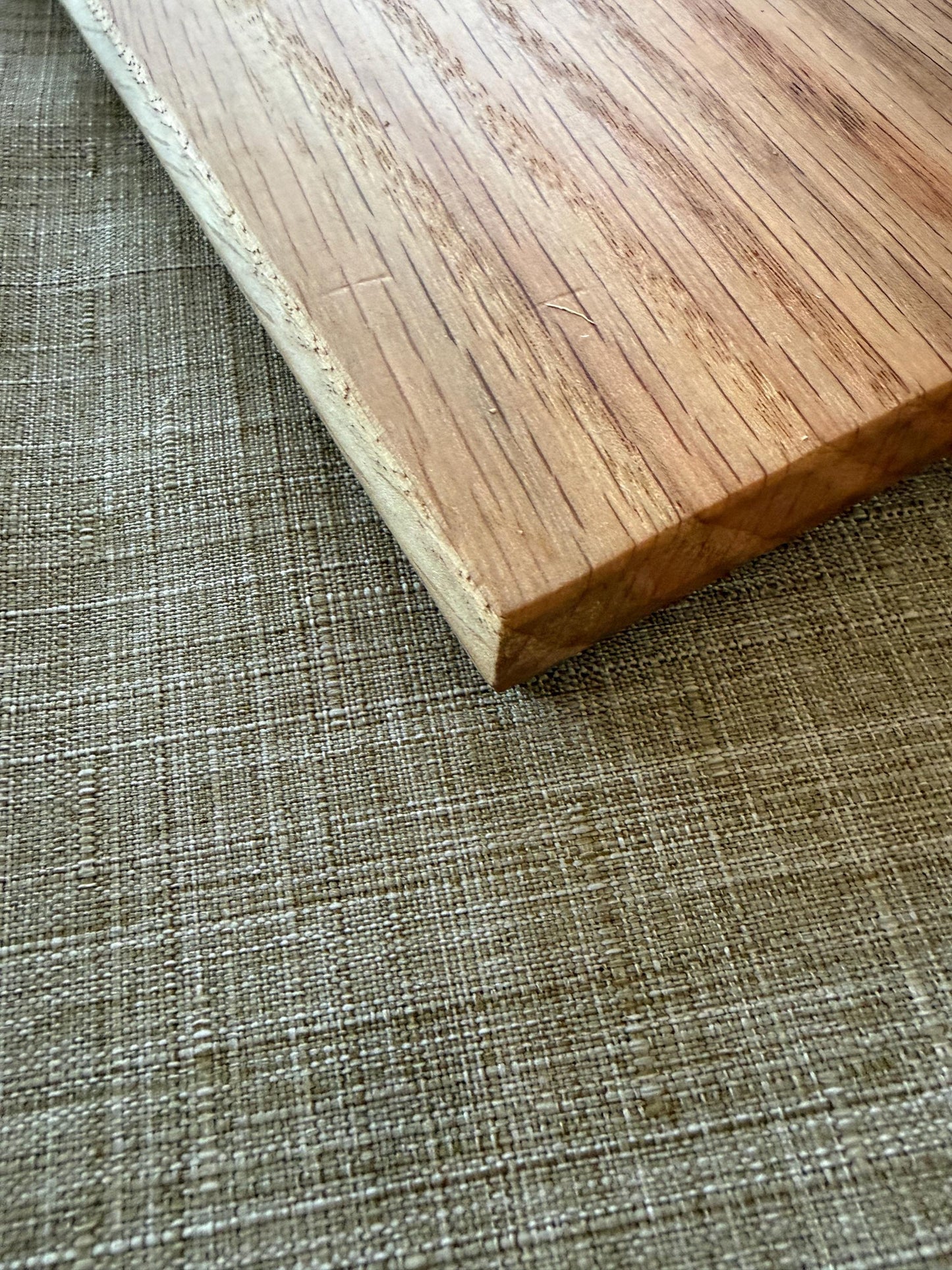 Handmade Red Oak Charcuterie Board – Green Epoxy Evergreen Tree Inlay