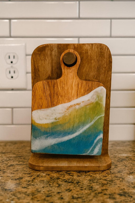 Ocean Resin Appetizer Boards with Hanging Station - Beach House Decor