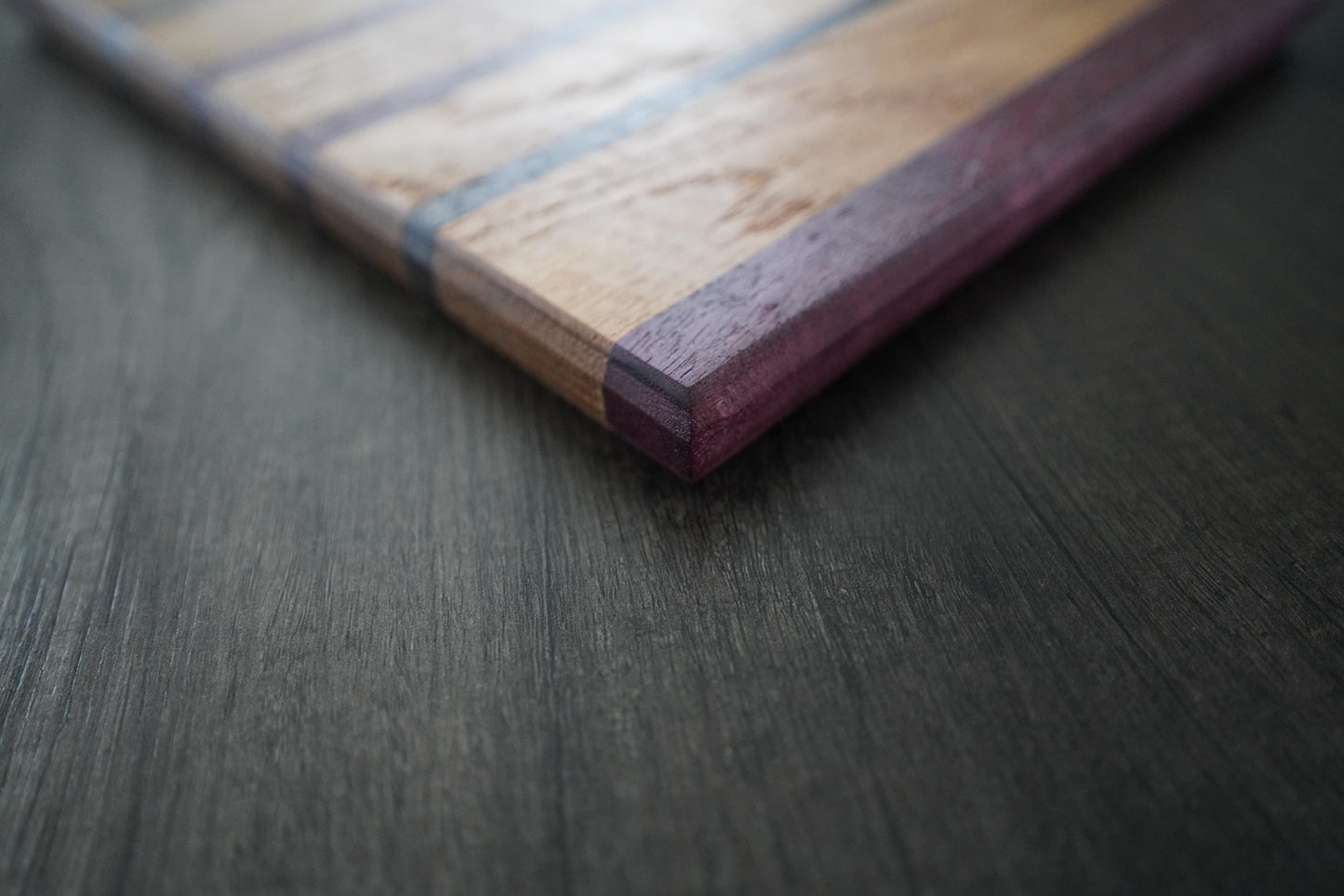 Handcrafted Cutting Board: Oak, Purpleheart & Wenge - Petite Size - Charcuterie