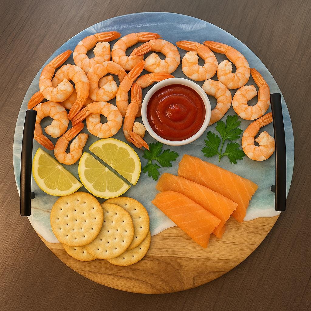 Seaside Chic Resin Serving Tray — Nautical Charcuterie Board